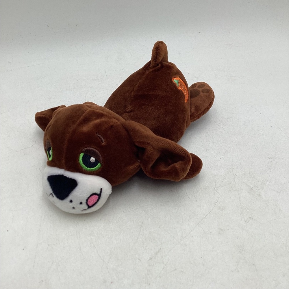 Brown Puppy Dog Plush Stuffed Animal Green Eyes Pepper Icon 9 Inch